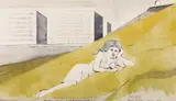 Femme allongée by Bruno Caruso, 1963, Aquarelle et encre sur papier, sold Jul 2009