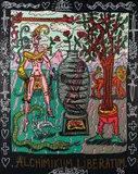 Alchimikum Liberatum by Robert Combas, 1991, Lithographie en couleurs et rehauts de dessins au feutre argenté, sold Jul 2009