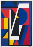Composition by Geneviève Claisse, 1960, Gouache sur papier, sold Jul 2009