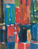 Composition by Arnold Rosin, 1976, Gouache sur papier, sold Jul 2009