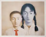 THE BIG FAMILY, N° 5 by Zhang Xiao Gang, 1998, Lithographie en couleur, sold Jul 2009