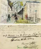 Paris, Montmartre by Maurice Utrillo, Aquarelle et crayon sur papier, sold Jun 2009