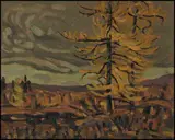 Tamarack, Algoma by A. Y. Jackson, 1919, oil on panel, sold Nov 2015