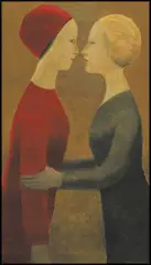 La visite by Jean Paul Lemieux, 1961, oil on canvas, sold May 2015