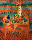Red Still Life by William Goodridge Roberts, 1959, oil on board, sold Nov 2015