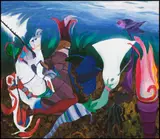 Forgotten Garden by Jack Shadbolt, 1994, acrylic on canvas, sold Nov 2015