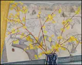 Spring in the Studio / Fishing Village (verso) by Yvonne McKague Housser, 1948, double-sided oil on board, sold Nov 2015