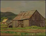 Barn at Émileville, Que. by A. Y. Jackson, 1963, oil on board, sold Nov 2015