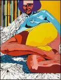 Jezebel by Dennis Eugene Norman Burton, oil and collage on canvas, sold Nov 2015