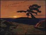 Rocky Belvedere, Georgian Bay by Charles Comfort, oil on canvas, sold Nov 2015