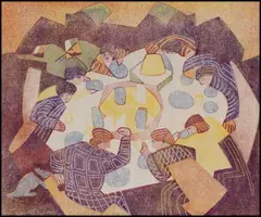 A Square Meal by Claude Flight, linocut in 4 colours, sold Oct 2015
