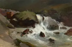 Wildbach by Carl Hummel, Öl auf Leinwand. Doubliert, sold Dec 2021