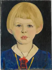 Porträt Hjórdis by Fritz Stuckenberg, 1929, Öl auf Leinwand, auf Karton aufgezogen, sold Nov 2019
