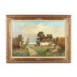 Landscape with Cottage by J. Clement, Oil on canvas, sold May 2020