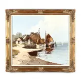 Harbor by Erich Paulsen, Oil on canvas, sold May 2020