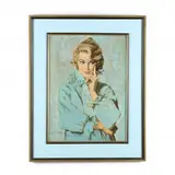 Illustration of a Woman in Blue by Don Neiser, Oil on illustration board, sold Apr 2020