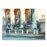 Italian Loggia by Justin Wiest, Watercolor on paper, sold Apr 2020