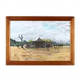 Landscape with Stable by Teresa Nichens, Oil on canvas, sold Apr 2020