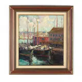 Sunlit Harbor by Sidonia Klein Goldman, Oil on canvas, sold Apr 2020