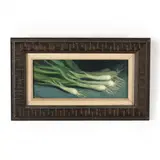 Still Life with Leeks by Rebecca Patman, Oil on panel, sold Apr 2020