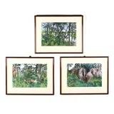 Three Bald Head Island Pastels by Elsie Dinsmore Popkin, Each a pastel on paper, sold Apr 2020