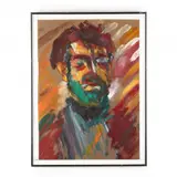 Self Portrait by Fred Bickford, Oil on paper, sold Apr 2020