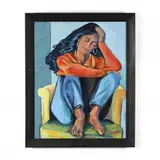 Seated Woman by Toni G. Cappel, Acrylic on canvas, sold Apr 2020