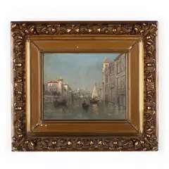 Venice Scene by Virgilio Ripari, Oil on canvas, sold Mar 2020