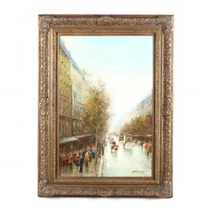 A Parisian Street Scene by T.E. Pencke, Oil on canvas, sold Feb 2020