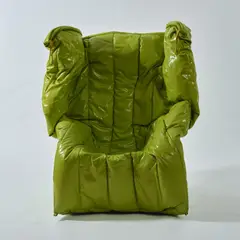 Armlehnsessel 'Shadow' by Gaetano Pesce, 2007, Metallrahmen, grünes PU-beschichtetes Baumwoll-Polyester-Gewebe, grüne Textilschlaufen, schwarze Holzplatte (Meritalia, , sold Oct 2026