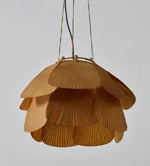 Deckenleuchte 'Ju-Yon' aus der Serie 'Uchiwa' by Ingo Maurer, 1973, Bambusrohr, Reispapier, Baumwolle, Messing (Design M, Ingo Maurer, München), sold Oct 2026