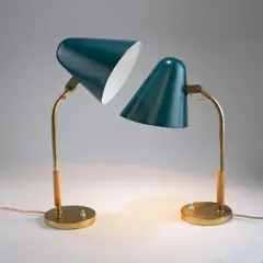 Zwei Tischleuchten '5233' by Paavo Tynell, 1950, max (H), sold Oct 2026