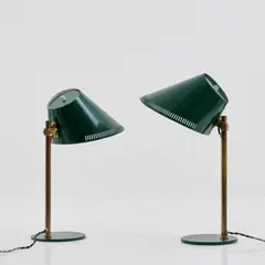 Zwei Tischleuchten '9227' by Paavo Tynell, 1950, max (H), sold Oct 2026