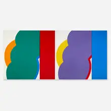 Doppelt zwei by Georg Karl Pfahler, 1966, acrylic on four canvases in artist-made frame, sold Mar 2024