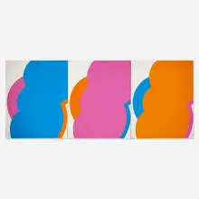 Little Three Tex by Georg Karl Pfahler, 1963-66, acrylic on three canvases in artist-made frame, sold Mar 2024