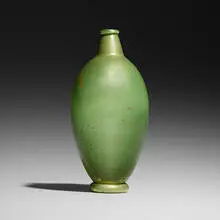 Rare Pasta Vitrea Verde vase, model 5920 by Carlo Scarpa, 1928, pasta vitrea glass with gold leaf, sold Mar 2022