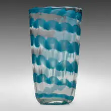 Graffito Barbarico vase by Ercole Barovier, 1952, internally decorated glass, sold Mar 2022