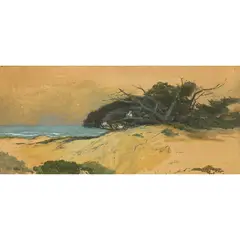 Coastal View by Mary DeNeale Morgan, watercolor and gouache, sold Sep 2026