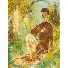 The Poet and His Lover by Vũ Cao Đàm, 1970, lithograph, sold Sep 2026