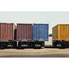 Four Containers by James Torlakson, 1987, watercolor, sold Sep 2026