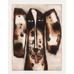 Untitled by David Bates, etching with hand coloring, sold Sep 2026