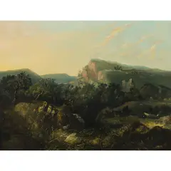 Mining Encampment in the Valley by Thomas Hill, oil on canvas, sold Sep 2026