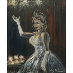 Violetta Villas in Dunes Las Vegas by LeRoy Neiman, 1967, oil on board, sold Sep 2026
