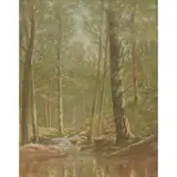 Connecticut Woods by Emil Carlsen, oil on board, sold Sep 2026
