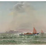 View of Alcatraz by Charles Dorman Robinson, 1922, oil on canvas affixed to board, sold Sep 2026