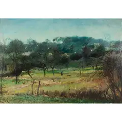 Working the Fields by Marcel-Lenoir, oil on panel, sold Sep 2026
