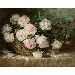 Still Life with Roses by Mary Hinkson, oil on canvas, sold Sep 2026