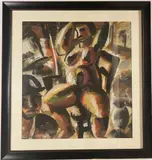Nue assise sur une chaise by Gio Colucci, Gouache, sold Nov 2023