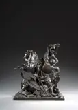 Le combat de Charles Martel et d'Abderame, roi des Sarrazins by Jean-François Gechter, Bronze à patine brune, sold Dec 2023