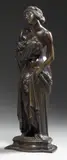 Le printemps, Chloris, variante couronnée de fleurs by James Pradier, Bronze à patine brune nuancée, sold Dec 2023